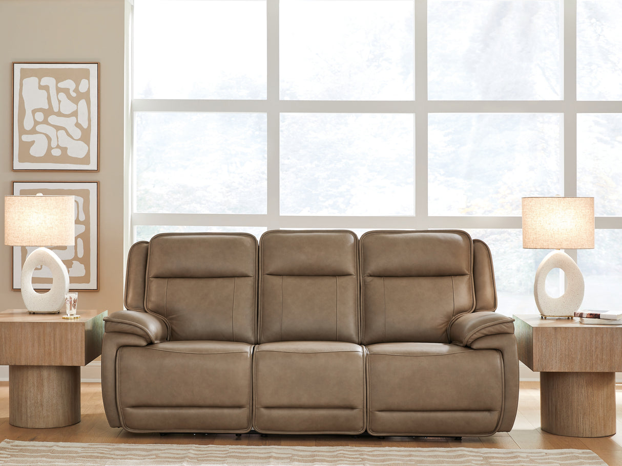 Mega Furniture - Ashley Furniture - Glencroft Living Room - PWR REC Sofa with ADJ Headrest / Sahara - PCU1240015