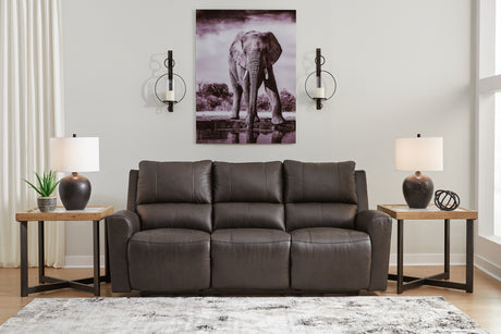 Mega Furniture - Ashley Furniture - Boxmere Living Room - Reclining Power Sofa / Storm - U1310087