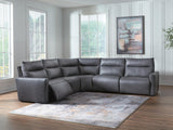 Mega Furniture - Ashley Furniture - ModZ Sectional - 5-Piece Power Reclining Sectional / Blue - U14001S6
