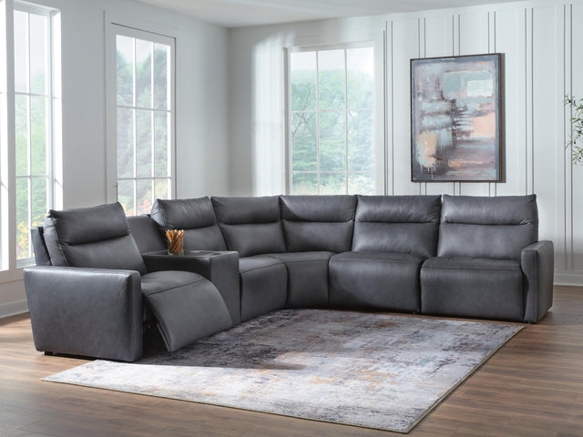 Mega Furniture - Ashley Furniture - ModZ Sectional - 6-Piece Power Reclining Sectional with Audio Console - U14001S9