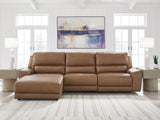 Mega Furniture - Ashley Furniture - DeepWakes Sectional - 3-Piece Reclining Sofa Chaise / Caramel - PCU62606S23