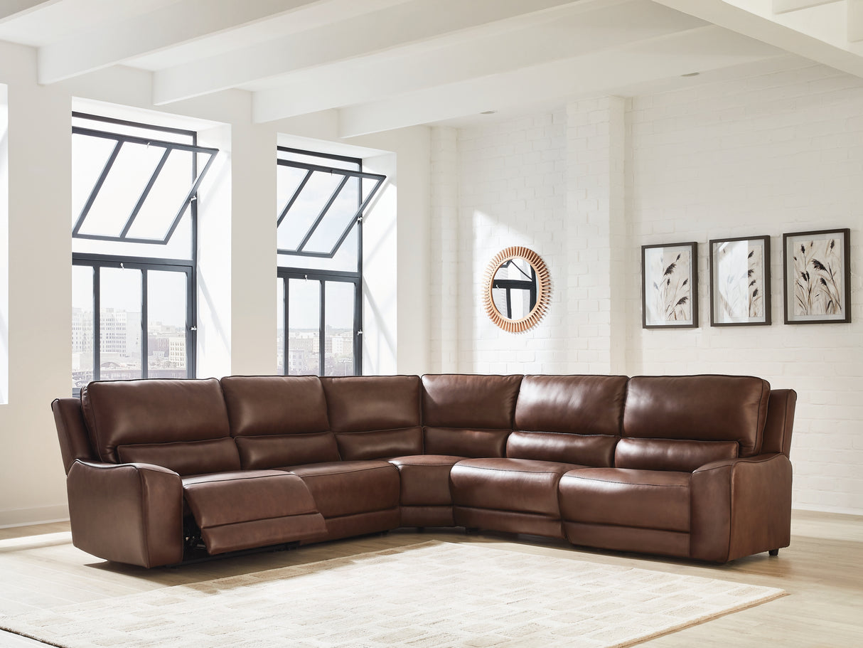 Mega Furniture - Ashley Furniture - DeepWakes Sectional - 5-Piece Power Reclining Sectional / Canyon - PCU62607S8