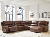 Mega Furniture - Ashley Furniture - DeepWakes Sectional - 6-Piece Power Reclining Sectional with Chaise / Canyon - PCU62607S6