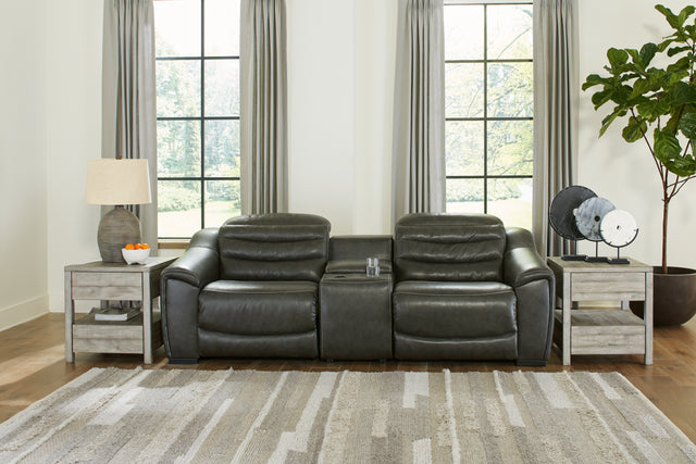 Mega Furniture - Ashley Furniture - Center Line Sectional - 3-Piece Power Reclining Sectional Sofa / Dark Gray - U63404S5