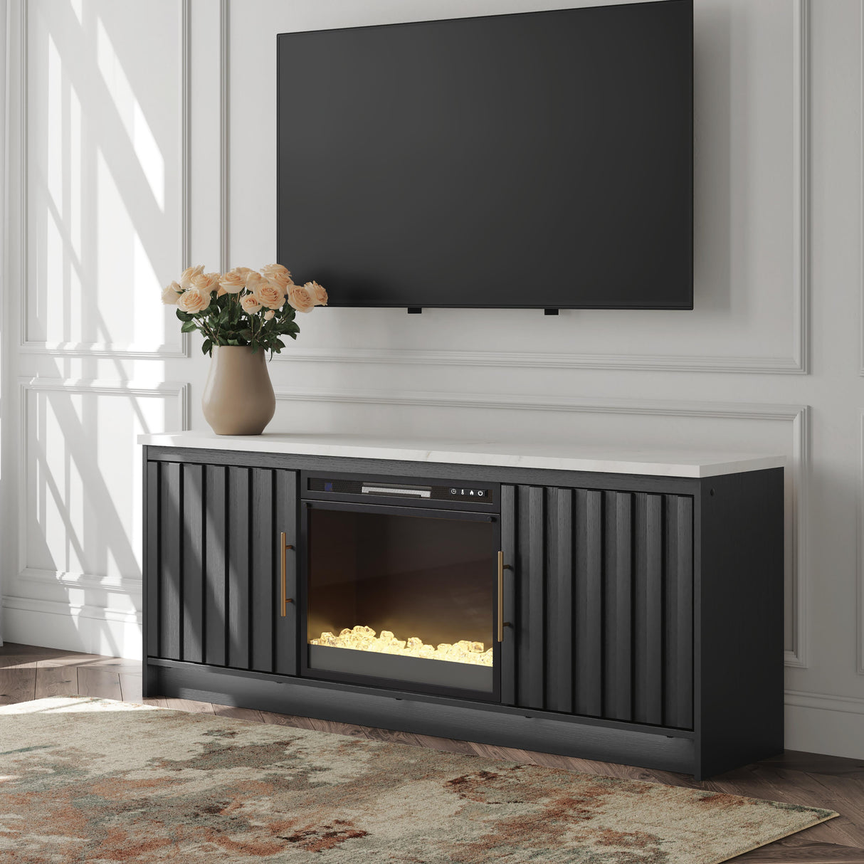 Mega Furniture - Ashley Furniture - Cadmori 63" TV Stand with Electric Fireplace - 63" TV Stand with Electric Fireplace - W2616W1