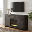 Mega Furniture - Ashley Furniture - Brazen Valley 71" TV Stand with Electric Fireplace - 71" TV Stand with Electric Fireplace - W2648W1