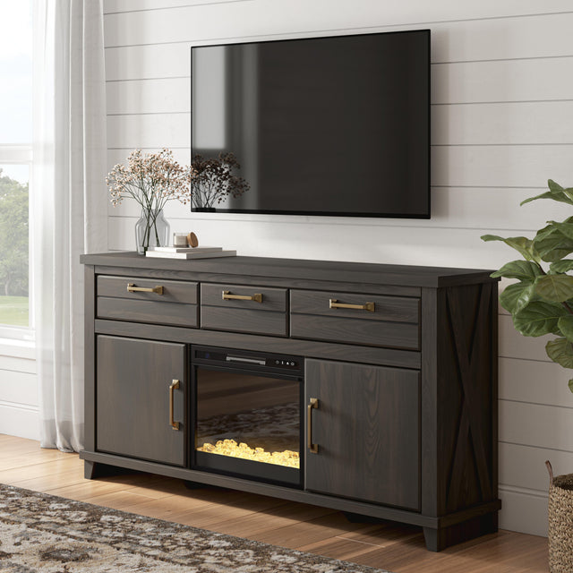 Mega Furniture - Ashley Furniture - Brazen Valley 71" TV Stand with Electric Fireplace - 71" TV Stand with Electric Fireplace - W2648W1