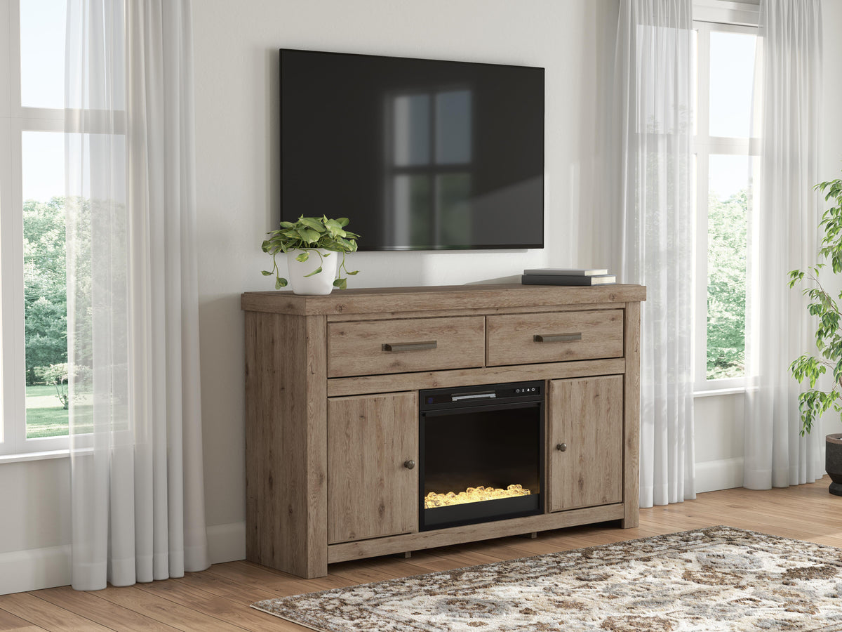 Mega Furniture - Ashley Furniture - Garistyn 62" TV Stand with Electric Fireplace - 62" TV Stand with Electric Fireplace - W2844W5
