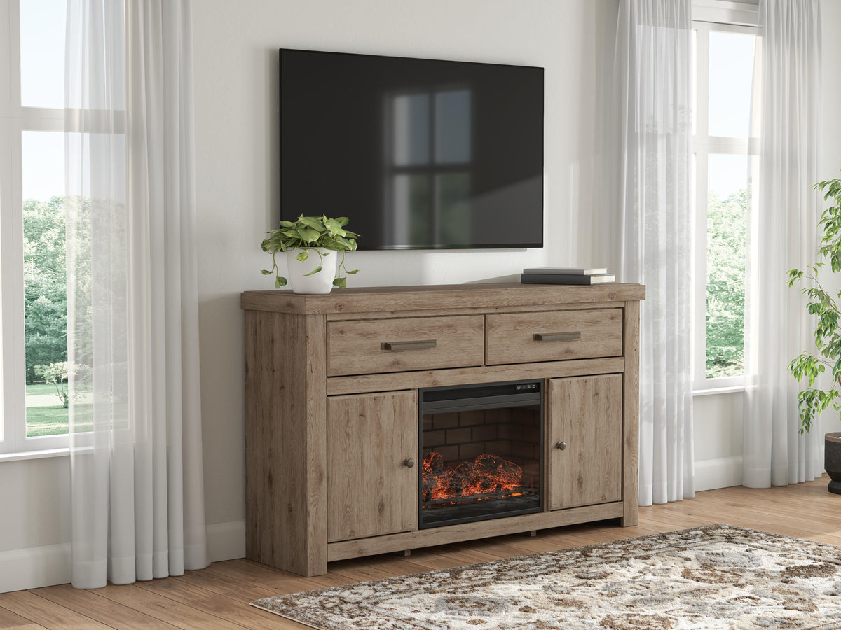 Mega Furniture - Ashley Furniture - Garistyn 62" TV Stand with Electric Fireplace - 62" TV Stand with Electric Fireplace - W2844W1
