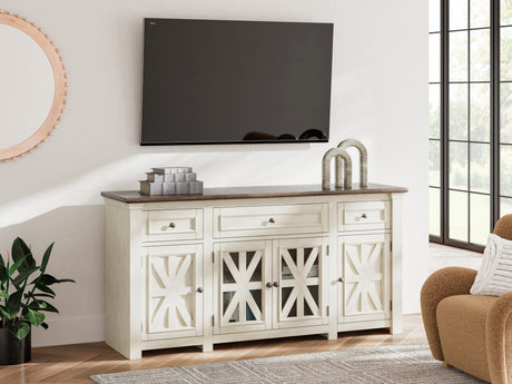Mega Furniture - Ashley Furniture - Bolanburg 73" TV Stand - 73" / White/Weathered Gray - W647-68