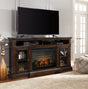 Mega Furniture - Ashley Furniture - Roddinton 72" TV Stand with Electric Fireplace - 72" TV Stand with Electric Fireplace / Dark Brown - W701W8