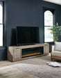 Mega Furniture - Ashley Furniture - Krystanza TV Stand with Electric Fireplace - TV Stand with Electric Fireplace / Weathered Gray - W760W1