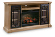 Mega Furniture - Ashley Furniture - Wittenmyer 72" TV Stand with Electric Fireplace - 72" TV Stand with Electric Fireplace / Natural/Black - W794W1