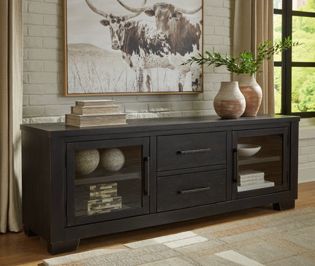 Mega Furniture - Ashley Furniture - Galliden 80" TV Stand - 80" / Black - W841-168
