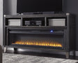 Mega Furniture - Ashley Furniture - Todoe 65" TV Stand with Electric Fireplace - 65" TV Stand with Electric Fireplace / Gray - W901W1