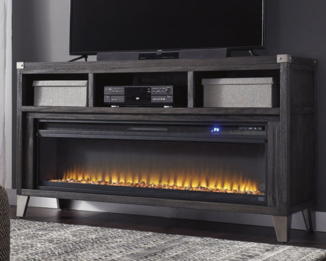 Mega Furniture - Ashley Furniture - Todoe 65" TV Stand with Electric Fireplace - 65" TV Stand with Electric Fireplace / Gray - W901W1